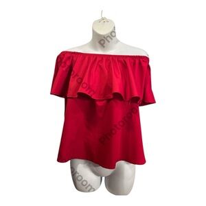 Sherosa Red Off-Shoulder Women's Top in size medium